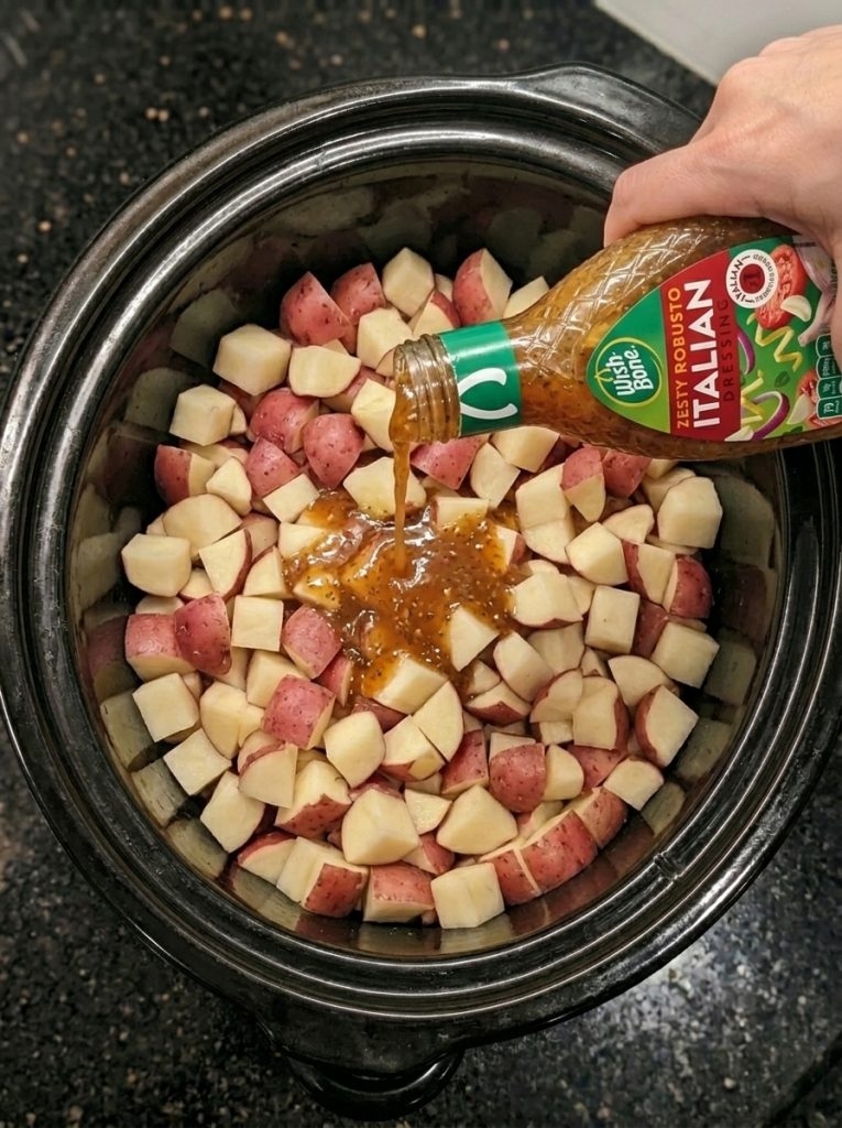 3-Ingredient Slow Cooker Italian Herb Potatoes
