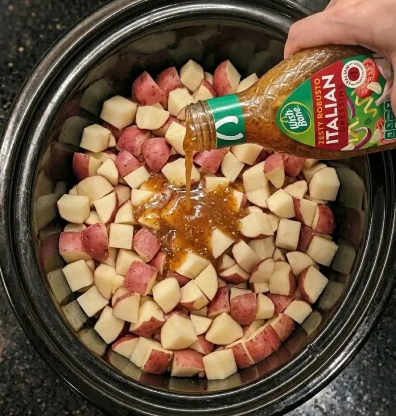 3-Ingredient Slow Cooker Italian Herb Potatoes