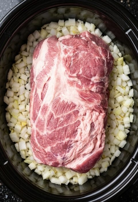3-Ingredient Slow Cooker Pork and Sauerkraut