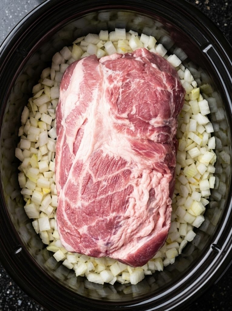 3-Ingredient Slow Cooker Pork and Sauerkraut