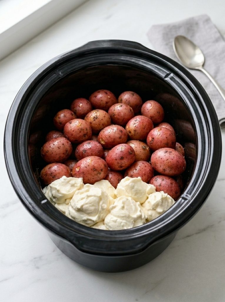 4-Ingredient Slow Cooker Amish Farmhouse Potatoes