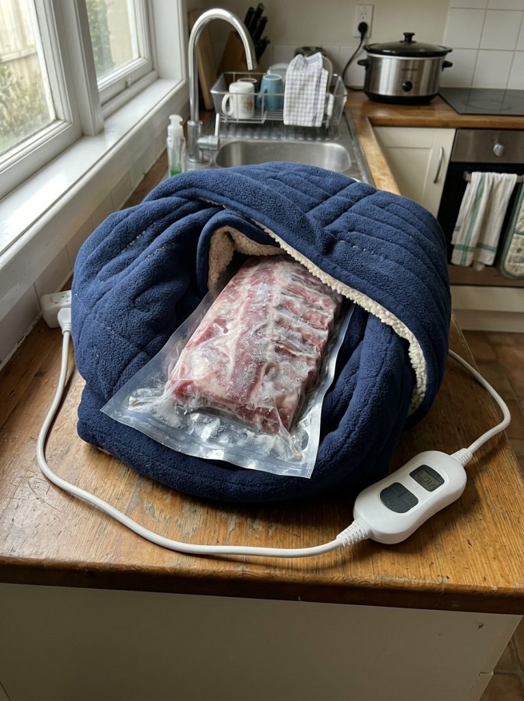 He Wrapped Frozen Ribs in an Electric Blanket… But Is That Actually Safe?