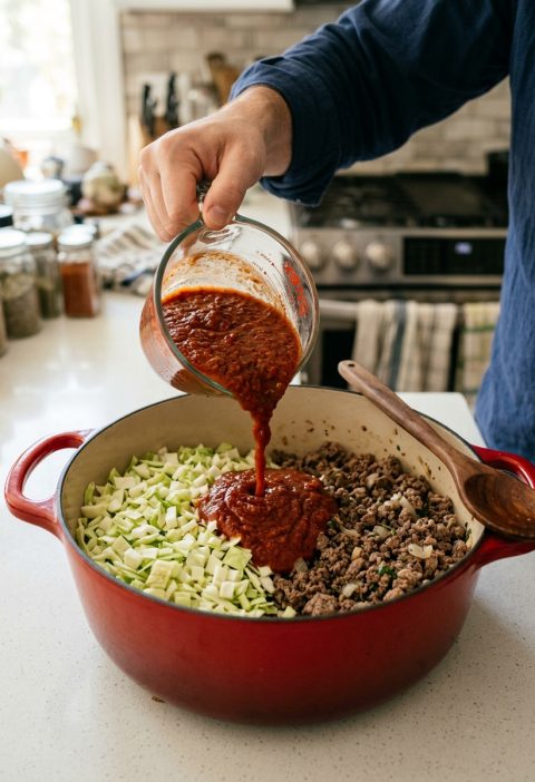 Lazy Cabbage Roll Dutch Oven Casserole