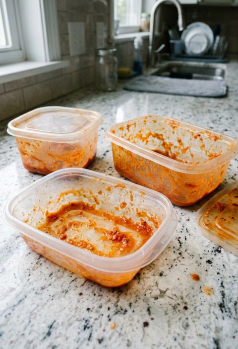That Weird Orange Stain on Your Plastic Containers? Here’s the Lazy Trick That Actually Works