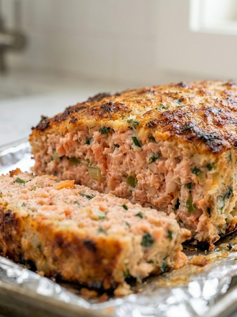 Oven Baked 6-Ingredient Retro Salmon Loaf