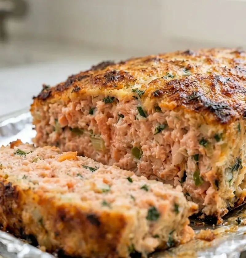 Oven Baked 6-Ingredient Retro Salmon Loaf