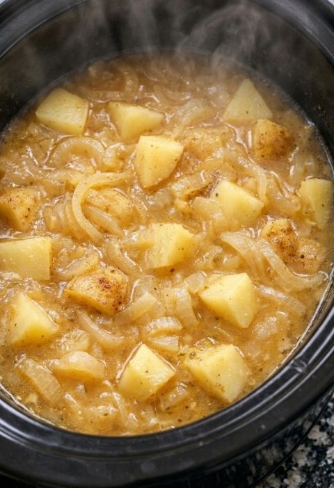 Slow Cooker 3-Ingredient Onion and Potato Soup
