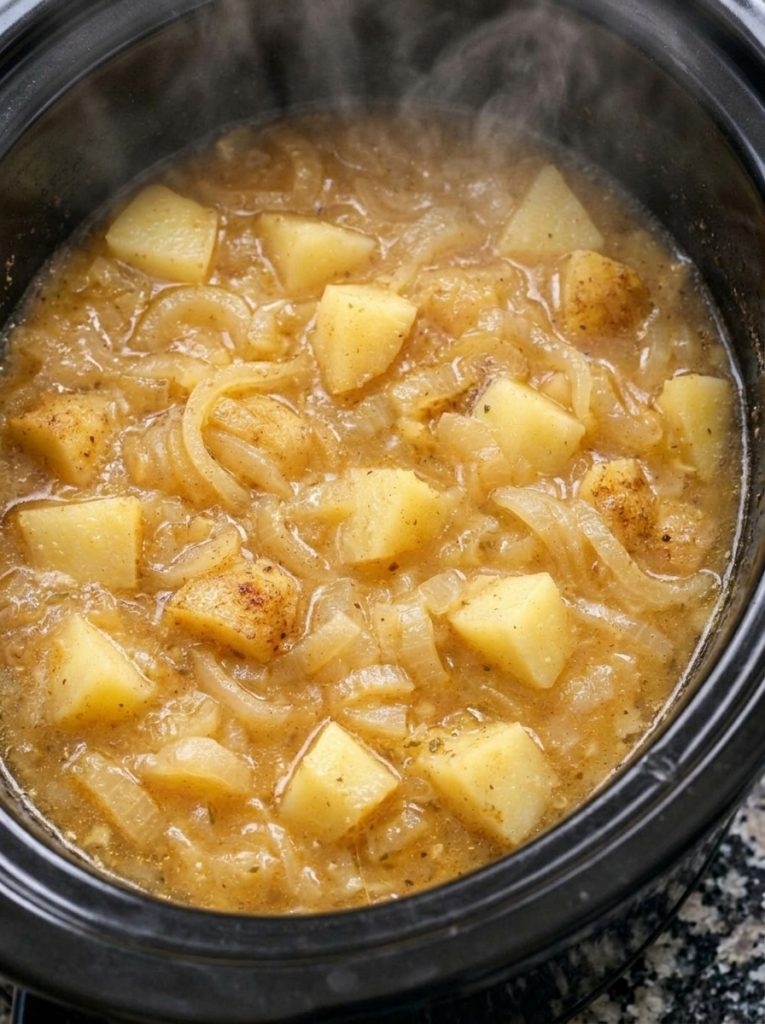 Slow Cooker 3-Ingredient Onion and Potato Soup