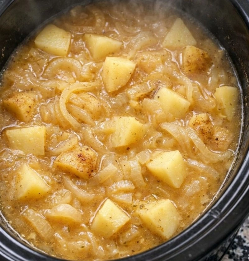 Slow Cooker 3-Ingredient Onion and Potato Soup