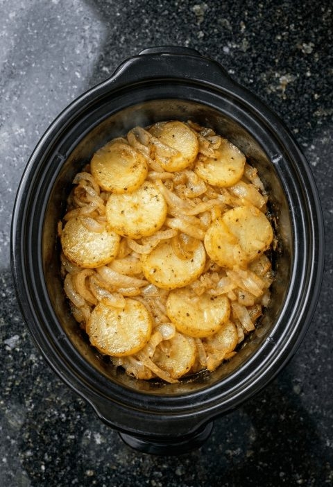 Slow Cooker Potato and Onion Bake