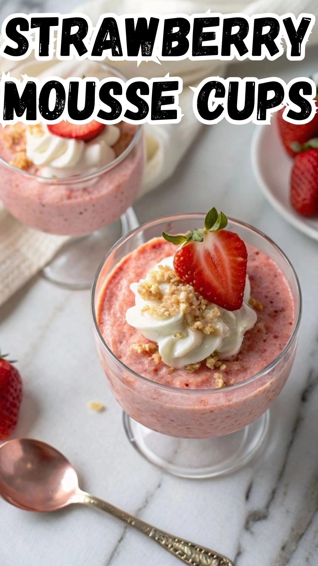 3-Ingredient Strawberry Mousse Cups 3-Ingredient Strawberry Mousse Cups