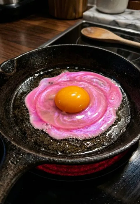 What It Really Means When Your Egg White Turns Neon Pearlescent Pink