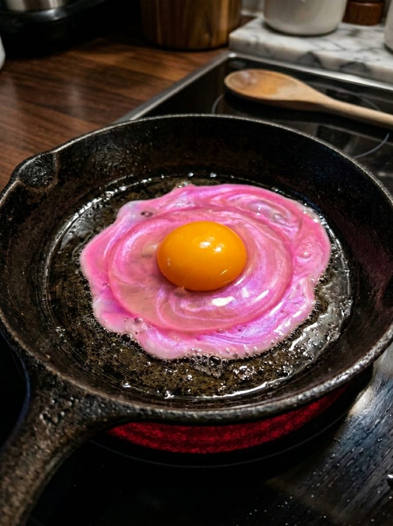 What It Really Means When Your Egg White Turns Neon Pearlescent Pink