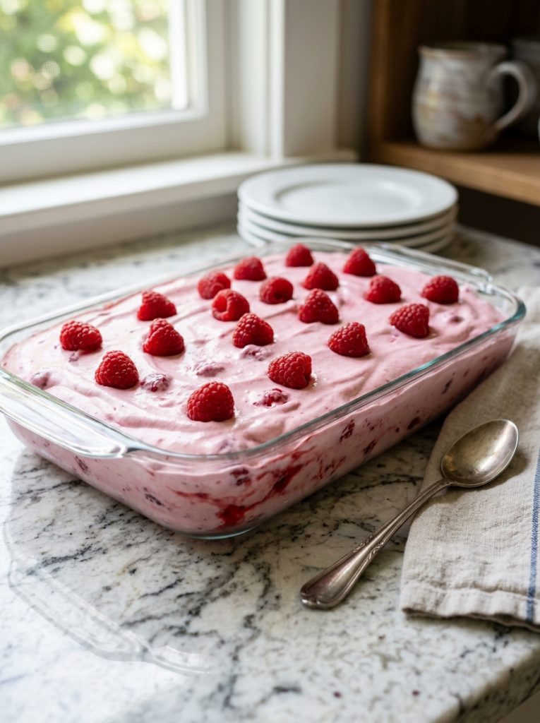 3-Ingredient Raspberry Fluff Dessert