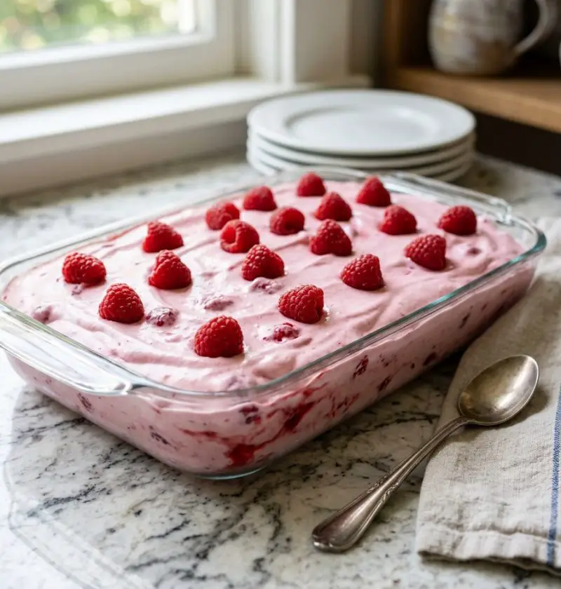 3-Ingredient Raspberry Fluff Dessert