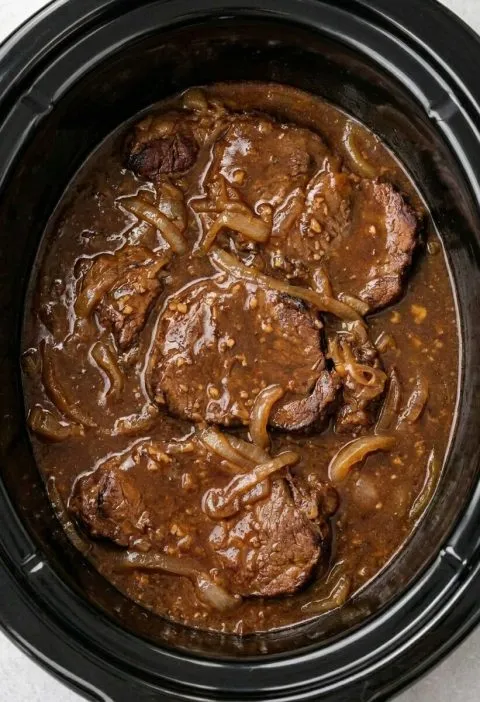 Slow Cooker Smothered Steak