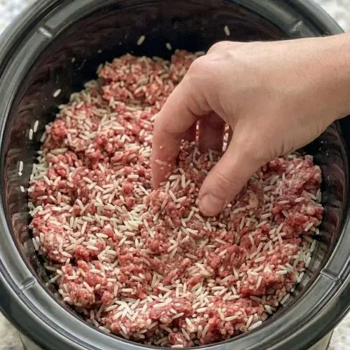 Slow Cooker Amish Porcupine Meatballs