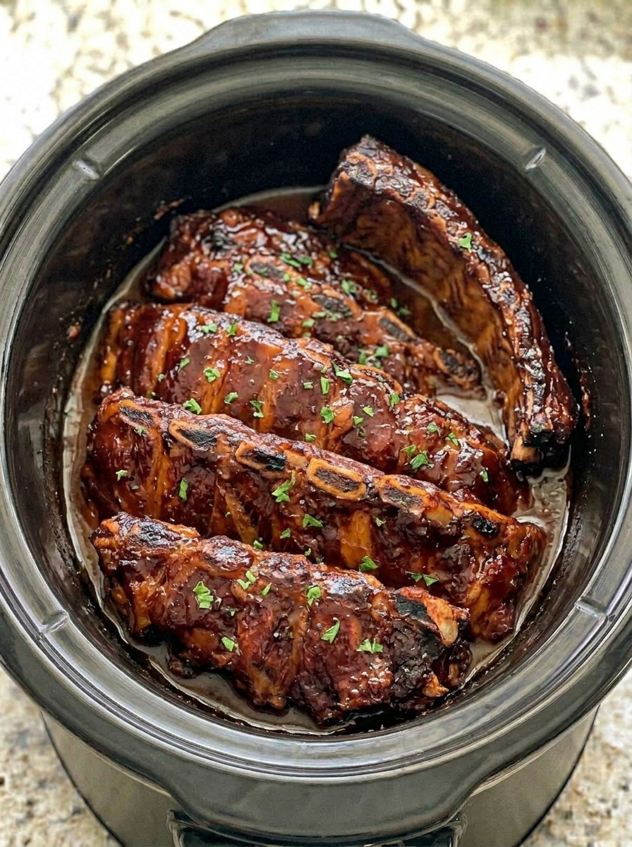 5-Ingredient Slow Cooker Tax Day Ribs - It's Not About Nutrition