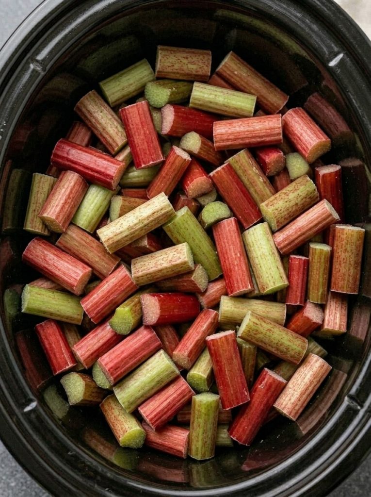 3-Ingredient Slow Cooker Rhubarb Dessert