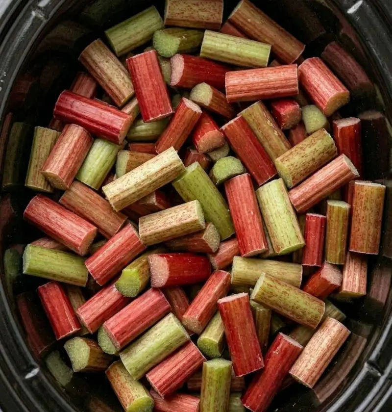 3-Ingredient Slow Cooker Rhubarb Dessert