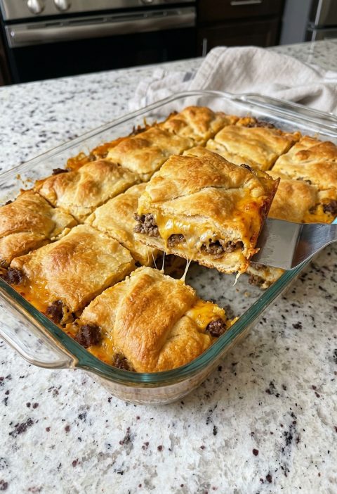 Oven-Baked 4-Ingredient Beef Crescent Squares