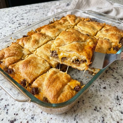 Oven-Baked 4-Ingredient Beef Crescent Squares