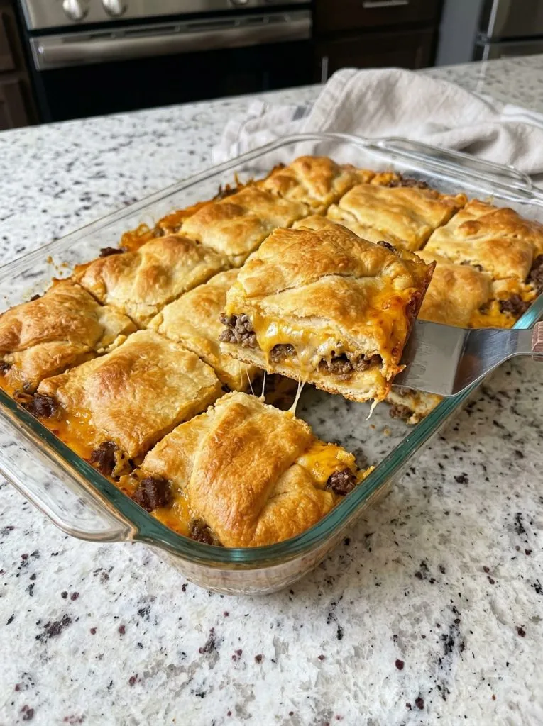 Oven-Baked 4-Ingredient Beef Crescent Squares