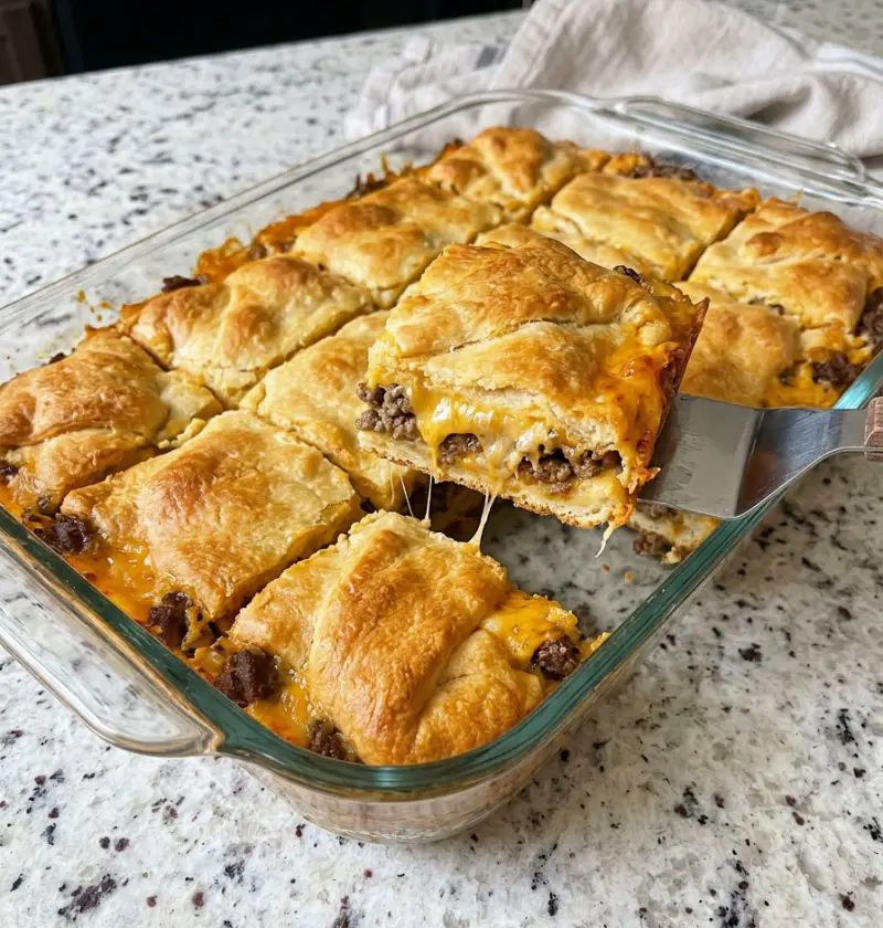 Oven-Baked 4-Ingredient Beef Crescent Squares