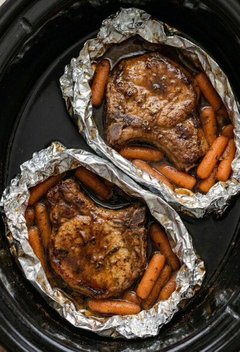 slow cooker honey pork chops
