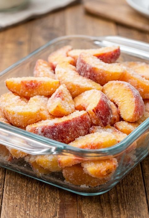 5-Ingredient Baked Peach Dump Dessert