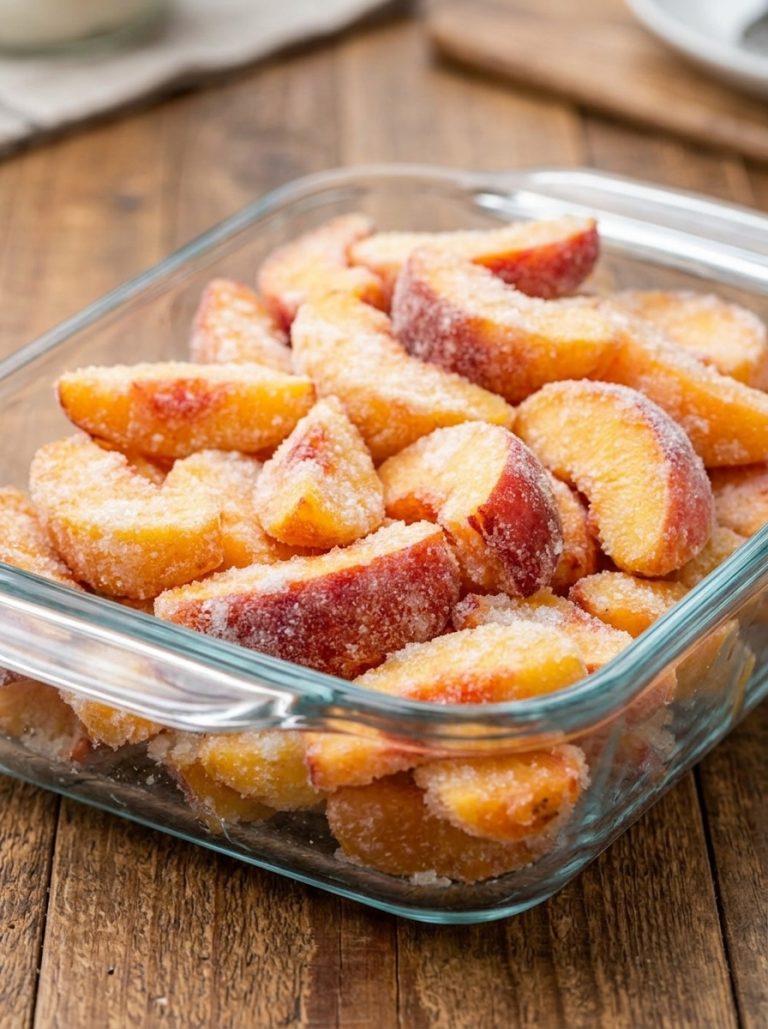5-Ingredient Baked Peach Dump Dessert