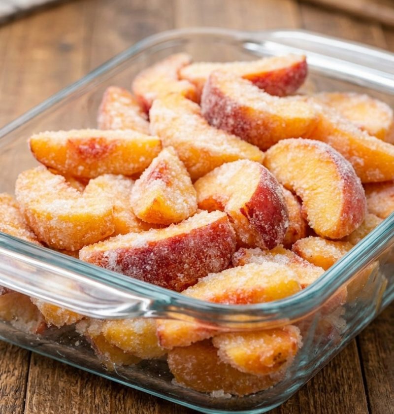 5-Ingredient Baked Peach Dump Dessert