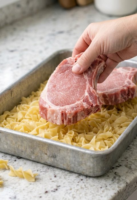 Oven-Baked Amish Pork Chop Noodle Bake