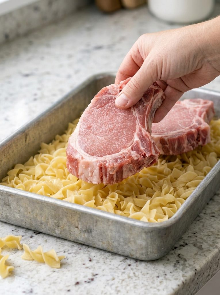 Oven-Baked Amish Pork Chop Noodle Bake
