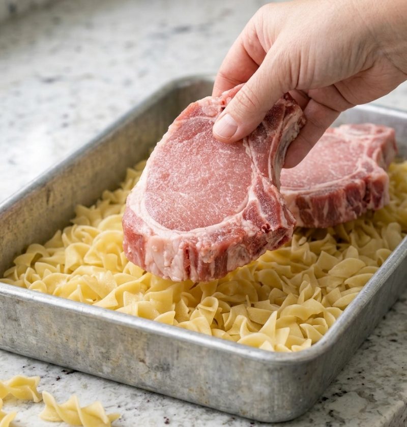 Oven-Baked Amish Pork Chop Noodle Bake