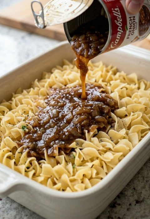Oven-Baked Amish French Onion Noodles