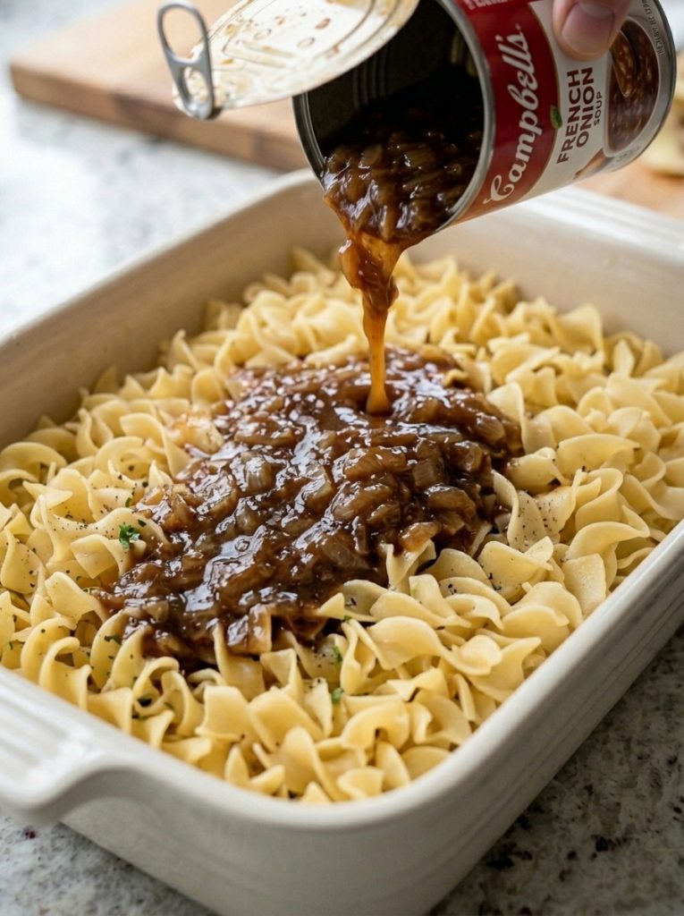 Oven-Baked Amish French Onion Noodles