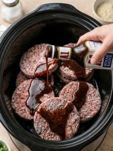 Slow Cooker Creamy Ranch Cheddar Beef Patties