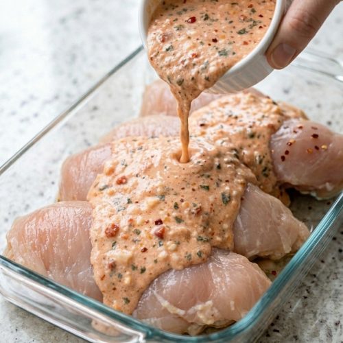 Oven Baked Creamy Tomato Basil Chicken