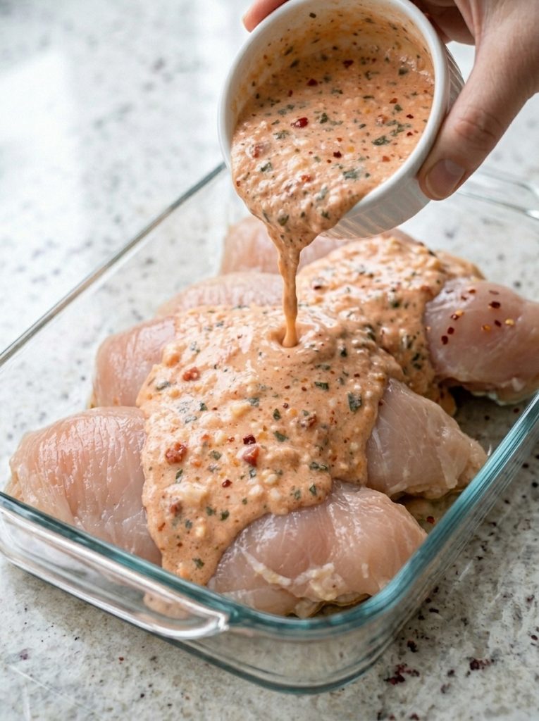 Oven Baked Creamy Tomato Basil Chicken