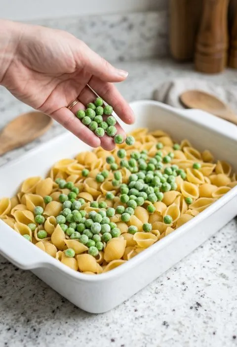 Oven-Baked Spring Pea Shell Pasta