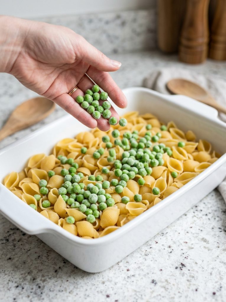 Oven-Baked Spring Pea Shell Pasta