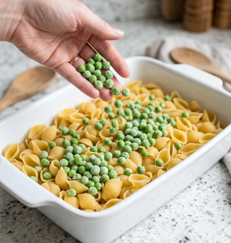 Oven-Baked Spring Pea Shell Pasta