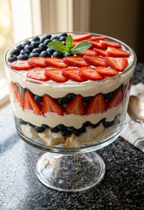 Patriotic Berry Trifle