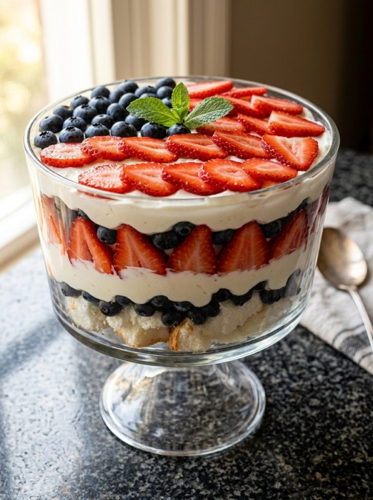 Patriotic Berry Trifle