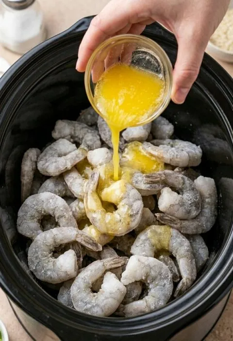 Slow Cooker 4-Ingredient Garlic Butter Shrimp