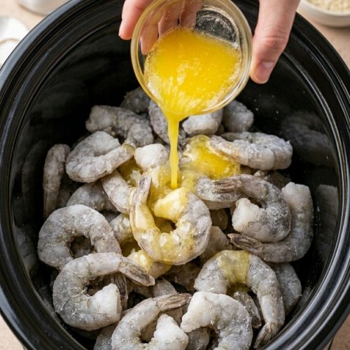 Slow Cooker 4-Ingredient Garlic Butter Shrimp