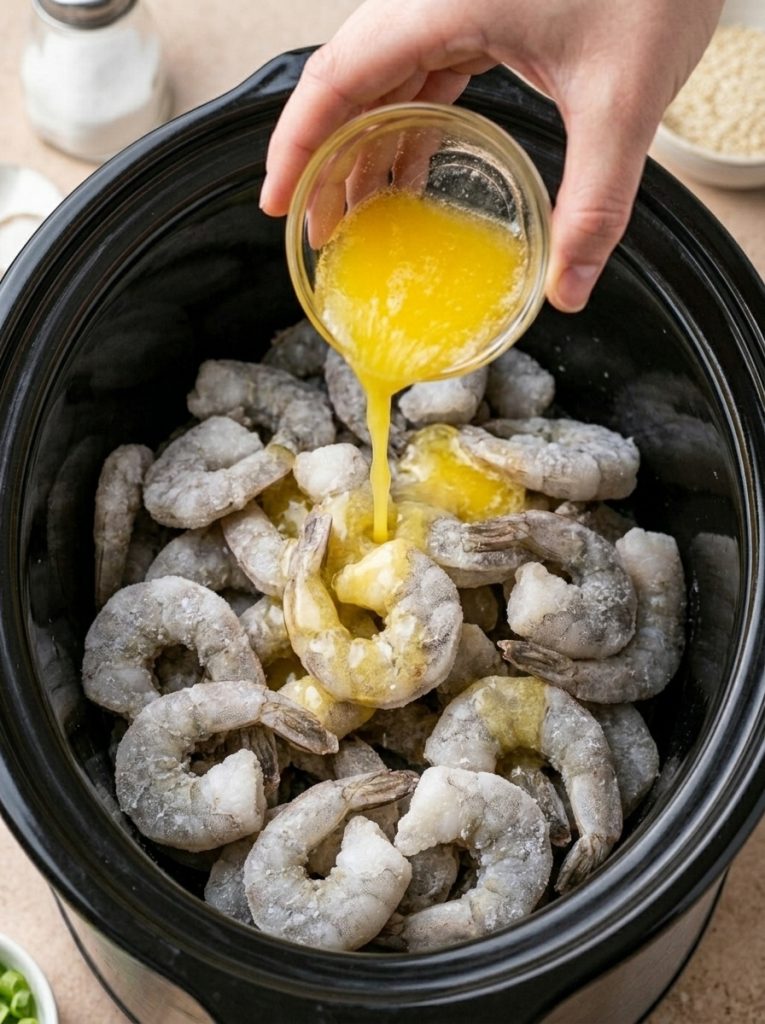 Slow Cooker 4-Ingredient Garlic Butter Shrimp