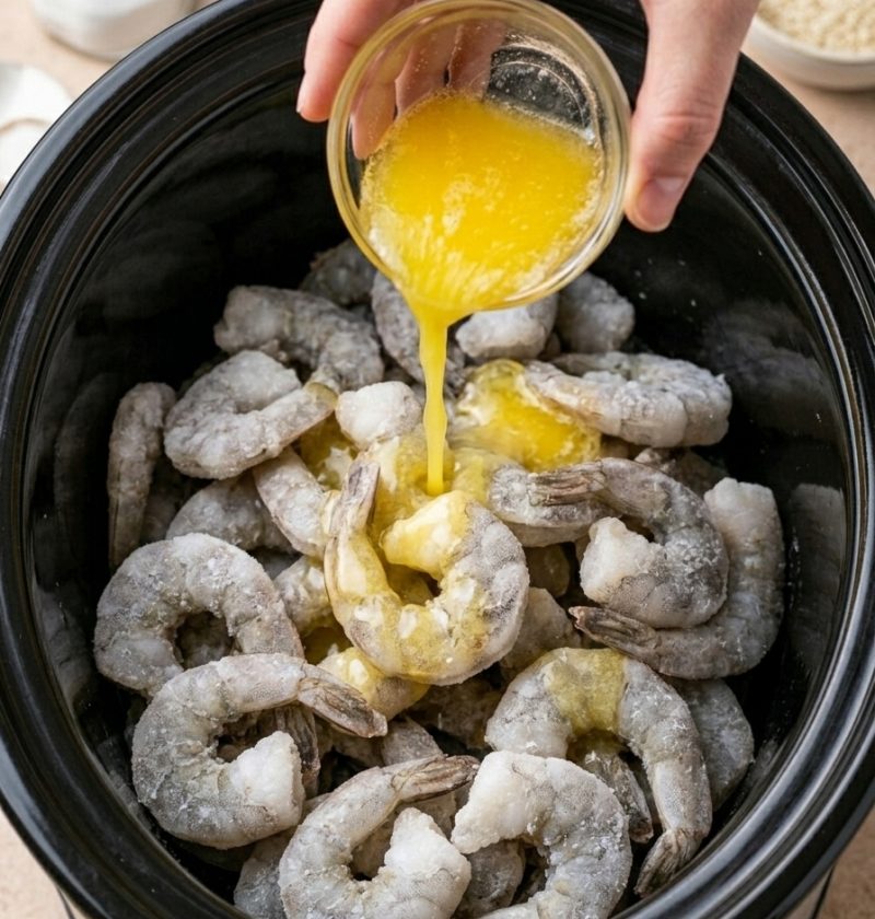 Slow Cooker 4-Ingredient Garlic Butter Shrimp