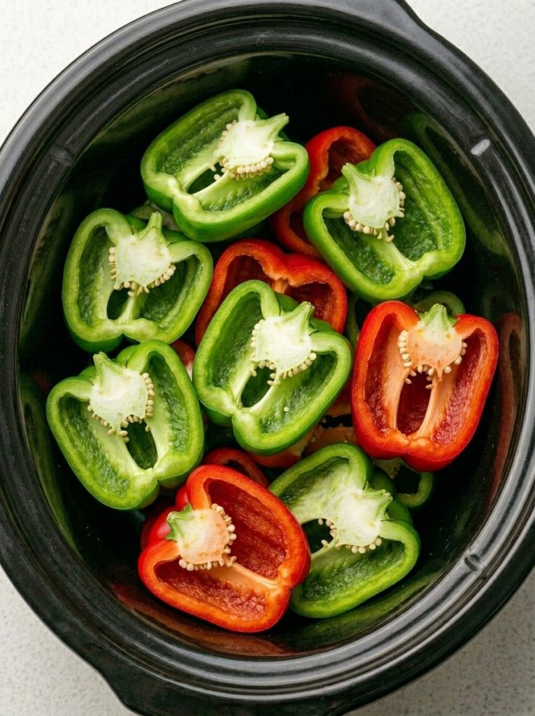 5-Ingredient Slow Cooker Stuffed Peppers